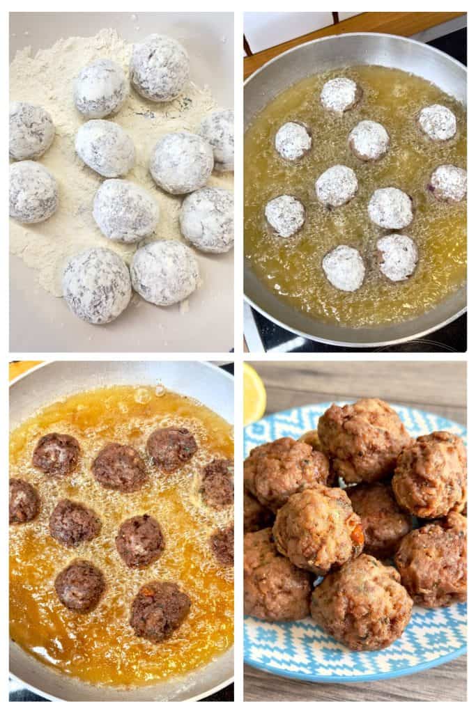 Visual instructions how to make Greek Keftedes