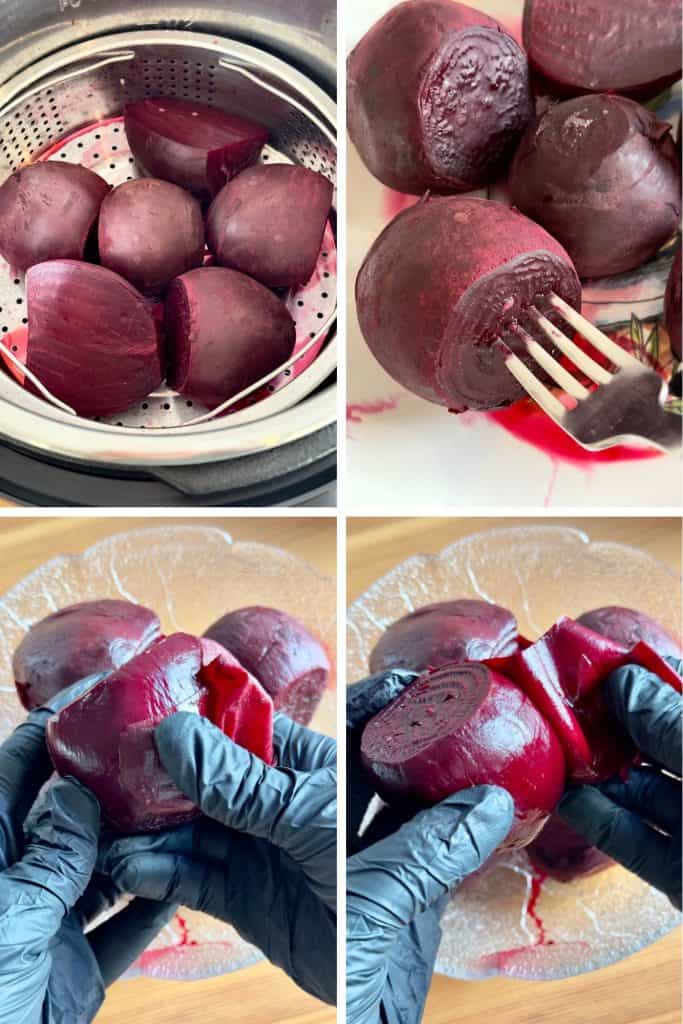 step by step instructions to cook beets in the Instant Pot