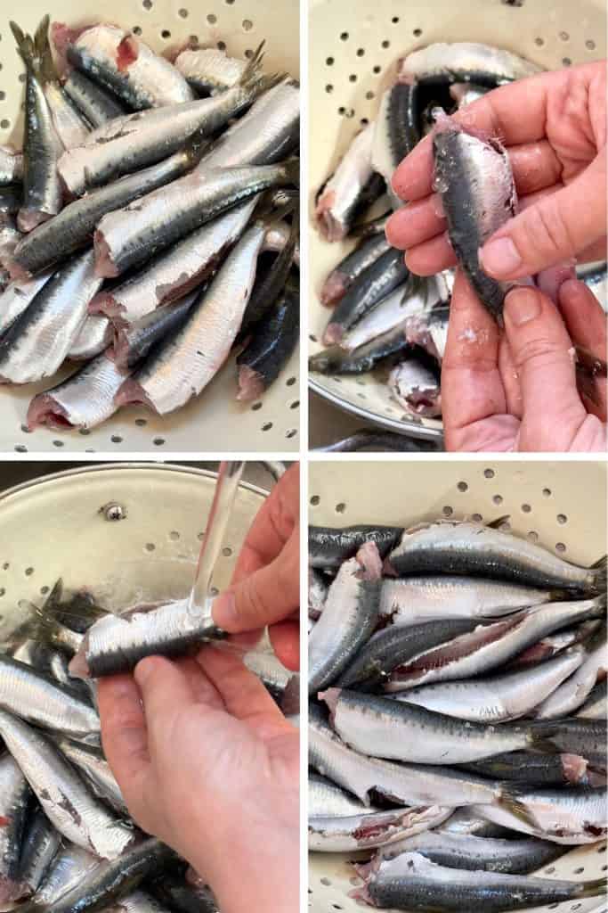Washing and descaling the fish