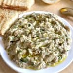 Instant Pot Greek Roasted Eggplant Dip Recipe on a plate