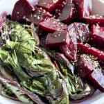 Cooked beets with beet greens