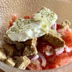 Easy 3-Minute Mediterranean Salad in a glass bowl